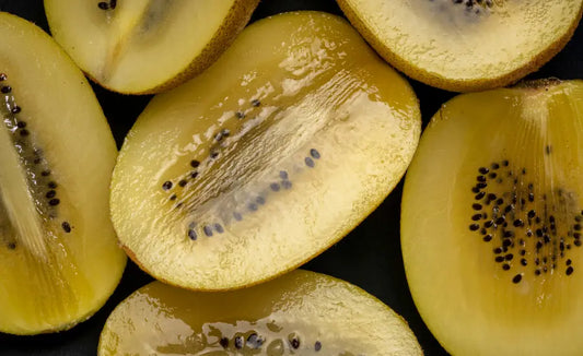 NZ-grown gold kiwifruit illustrating pectin fibre and prebiotic ingredient research