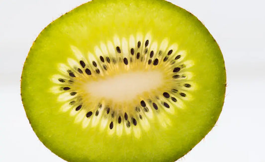 Gold kiwifruit with subtle fibre cues for an article about prebiotic fibre, gut bacteria and butyrate